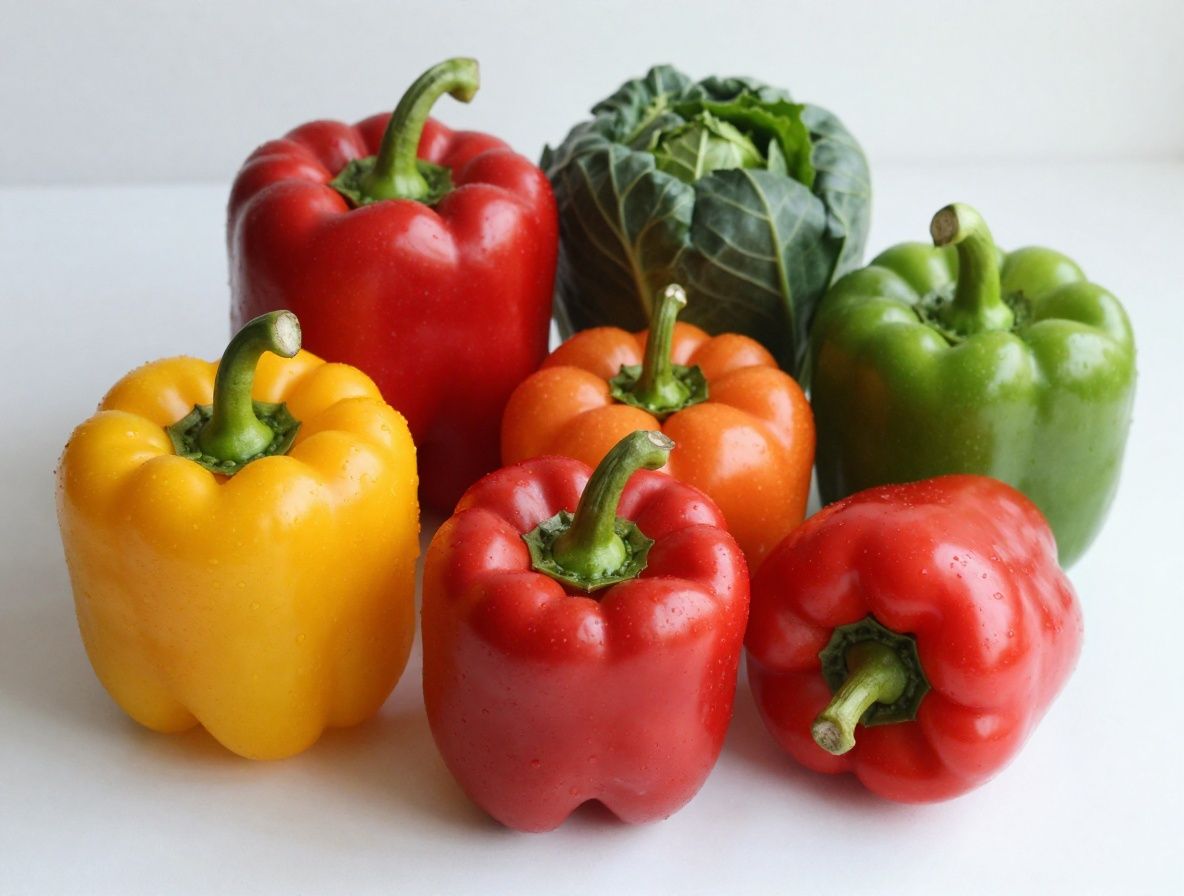 Pohľad zhora na pestrú zbierku zeleniny a ovocia na tmavom pozadí — červená paprika, brokolica, mandarínky, špenát — plná paleta farieb a vitamínov