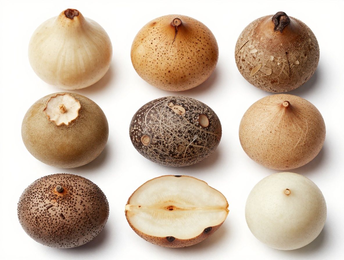 Pohľad zhora na usporiadanú zbierku orechov, semienok a sušeného ovocia v malých miskách na ľanovej látke — prírodný zdroj vitamínov a minerálov